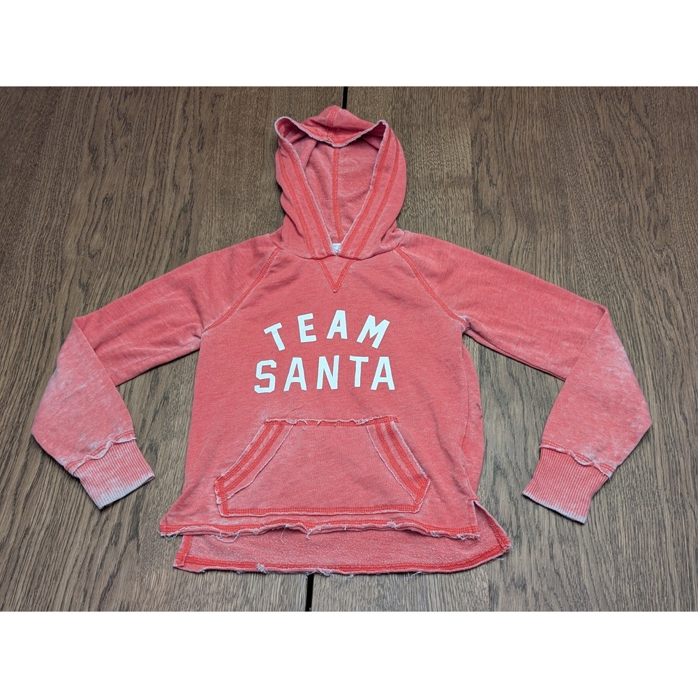 Christmas Hoodie Team Santa Distressed Red Pullover by Grayson Social, Kid's S